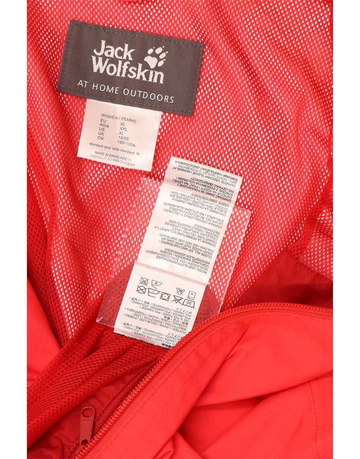 JACK WOLFSKIN Jachetă de ploaie cu glugă pentru femei UK 18/20 XL Poliamidă roșie