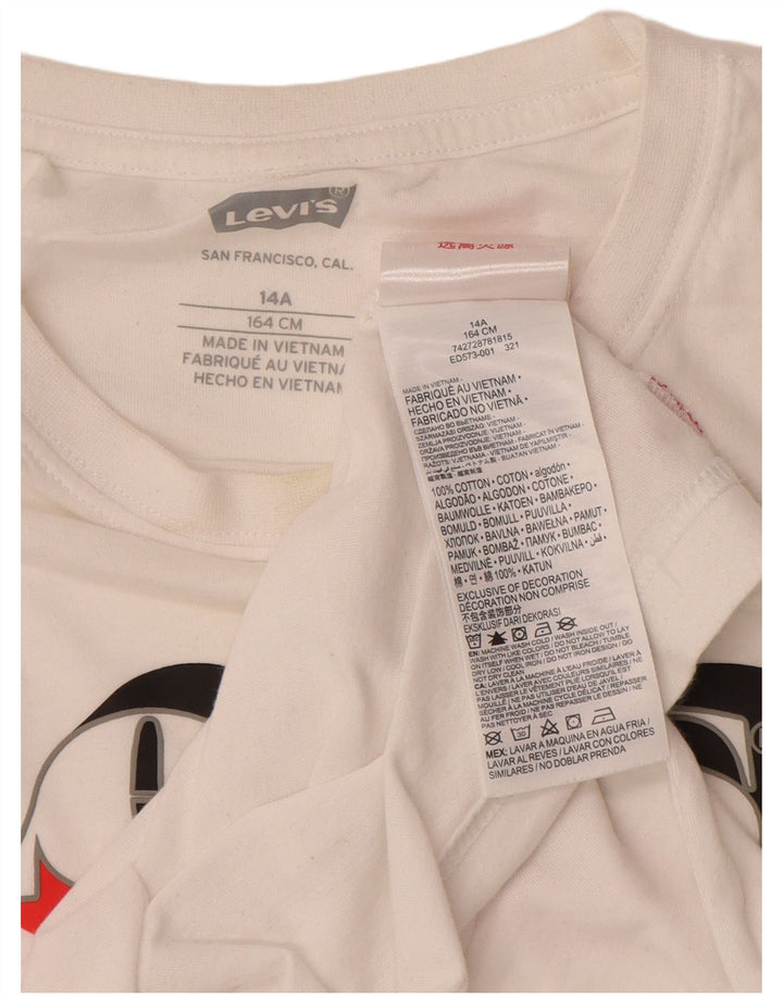 Tricou grafic LEVI'S Băieți Top 13-14 Ani Bumbac Alb