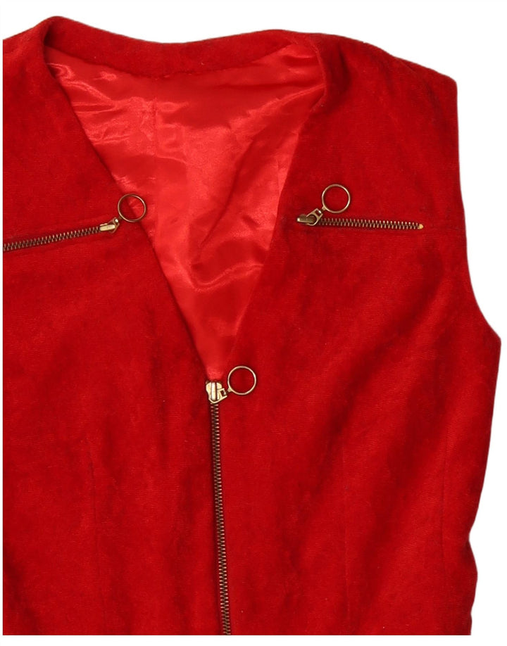 Vestă VINTAGE pentru femei UK 14 Medium Red