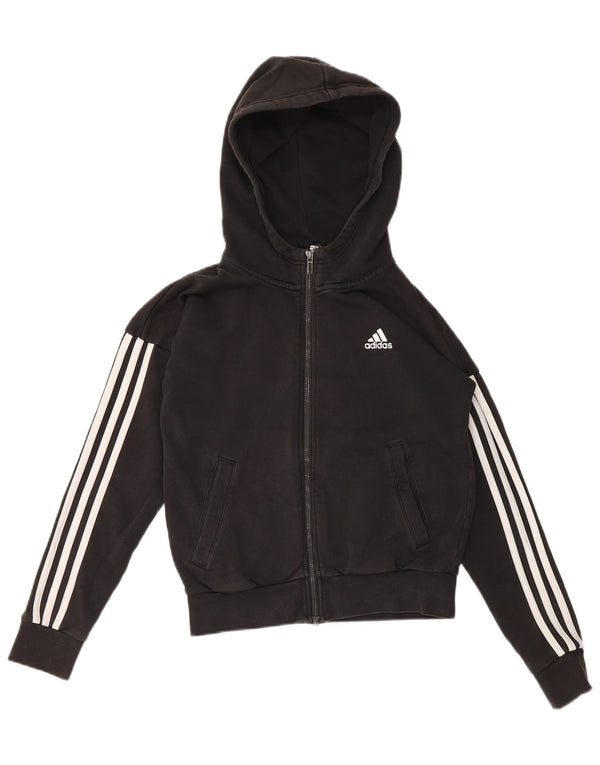 Pulover Adidas pentru femei, supradimensionat, cu fermoar, UK 4/6 XS, bumbac negru