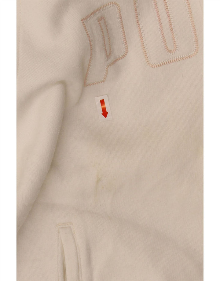 Jachetă de top cu trening grafic PUMA pentru femei UK 14 Medium White