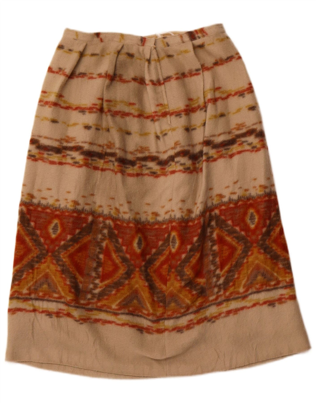 Fusta A-Line pentru femei VINTAGE W28 Medium Bej Geometric