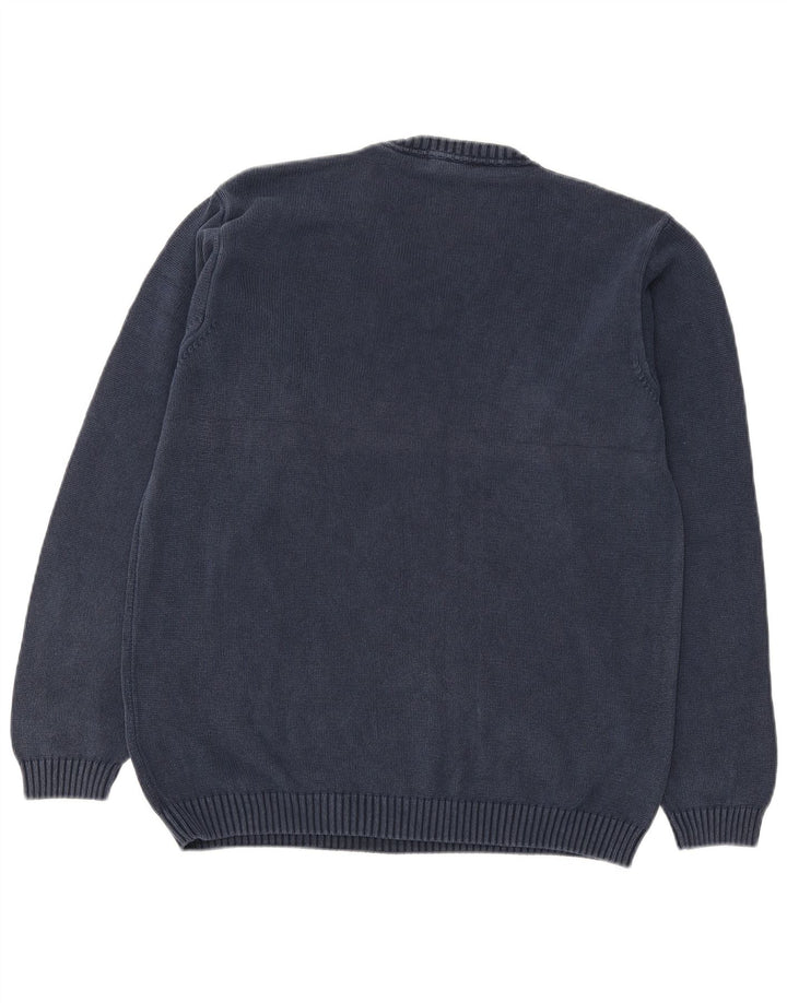 GANT Mens V-Neck Jumper Sweater Large Navy Blue Cotton