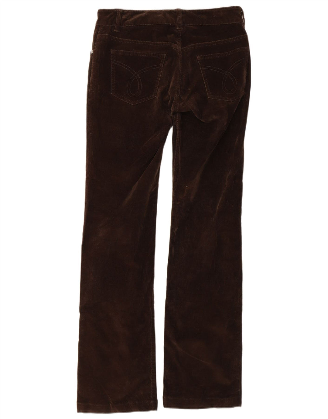 CALVIN KLEIN Pantaloni Bootcut pentru femei din velur, W27 L30, bumbac maro