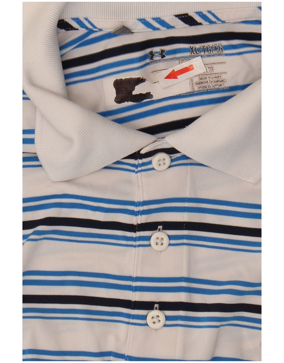 Tricou polo Under Armour pentru bărbați XL, poliester cu dungi albe