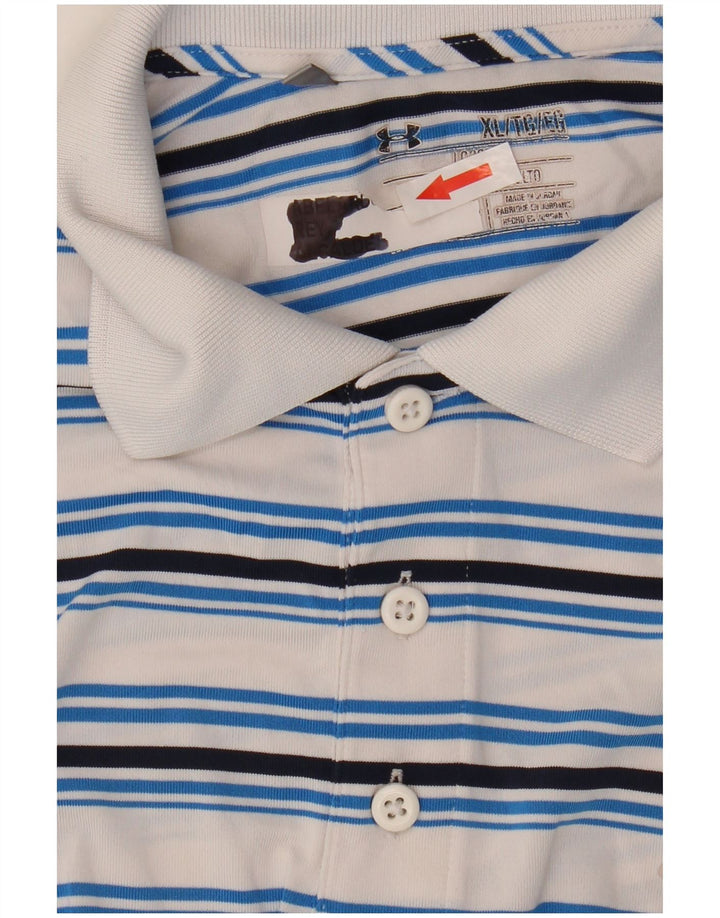 Tricou polo Under Armour pentru bărbați XL, poliester cu dungi albe