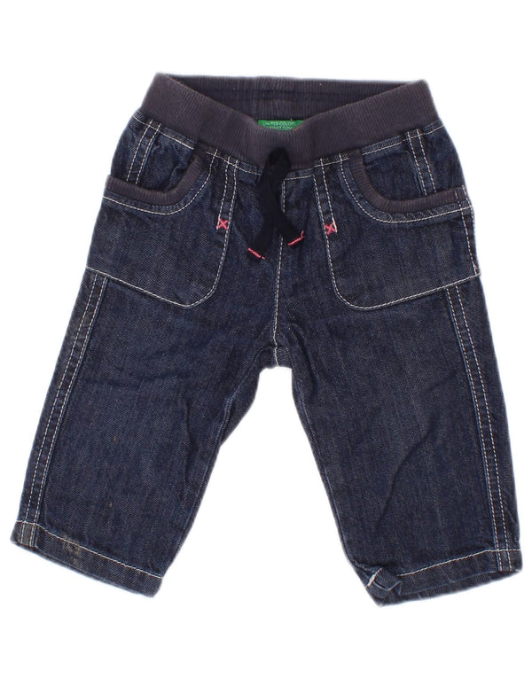 Pantaloni scurți Benetton Denim pentru fetițe 3-6 luni W18 Bumbac Bleumarin