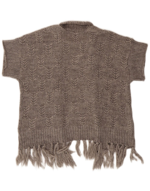 Marks & Spencer Pulover cardigan deschis cu mânecă scurtă pentru femei UK 14 Gri mediu