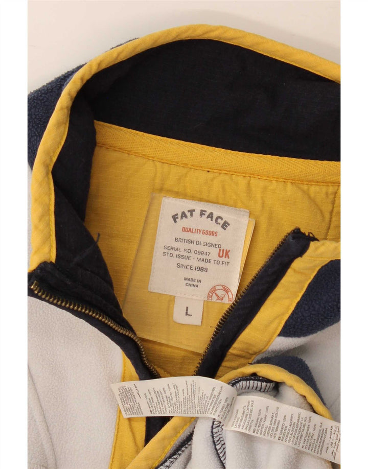 Fat Face Mens Fleece Jacket UK 40 Large Bleumarin Colorblock Poliester