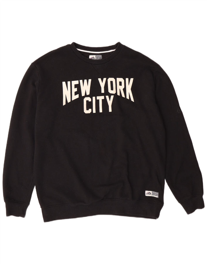 Hanorac ALCOTT pentru bărbați New York City Pulover XL bumbac negru