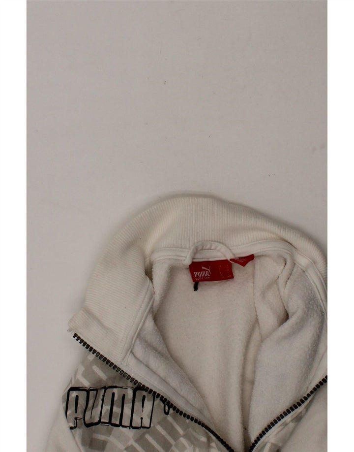 PUMA Boys Graphic Tracksuit Top Jacket 7-8 Years White Cotton Vintage Puma and Second-Hand Puma from Messina Hembry 