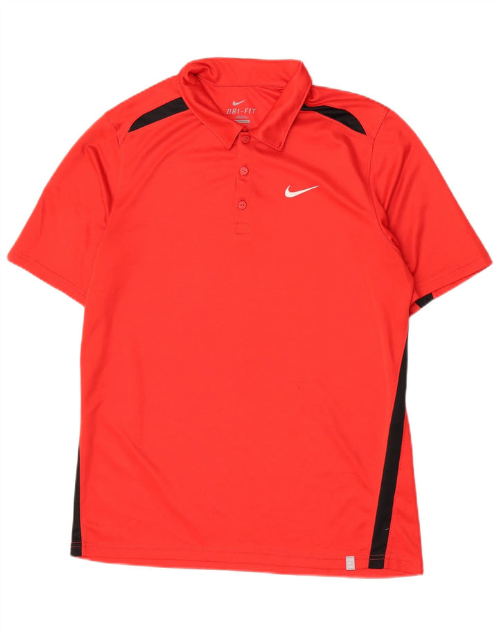 Tricou polo Nike pentru bărbați Dri Fit, roșu mediu, poliester color bloc