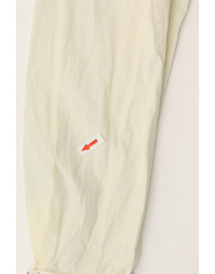 Bluză de cămașă vintage pentru femei UK 12 Medium Off White Floral