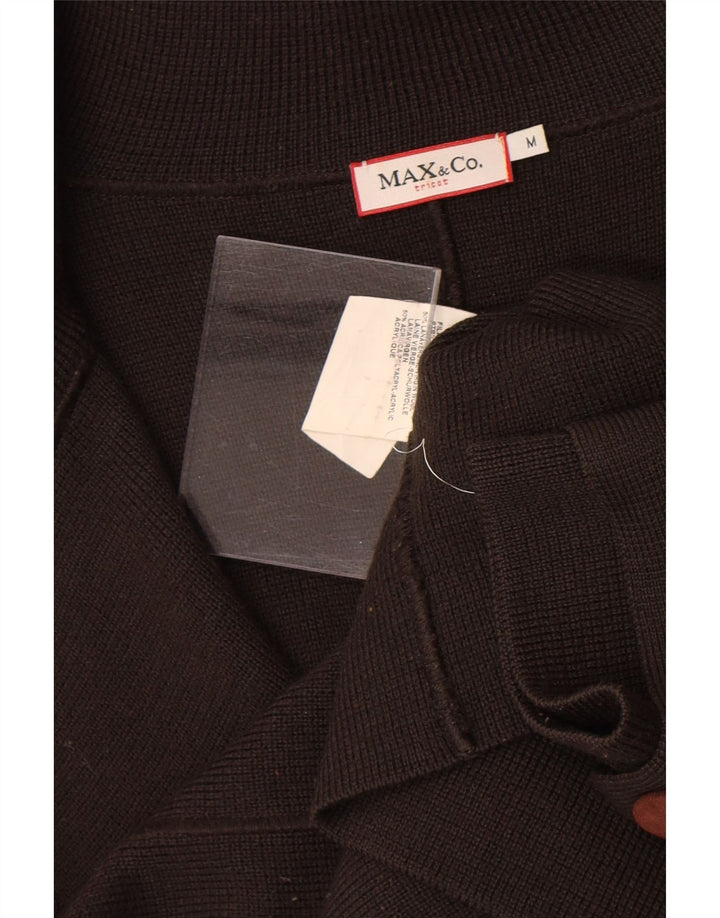 Max & Co. Pulover Crop Cardigan pentru femei UK 12 Lână maro medie