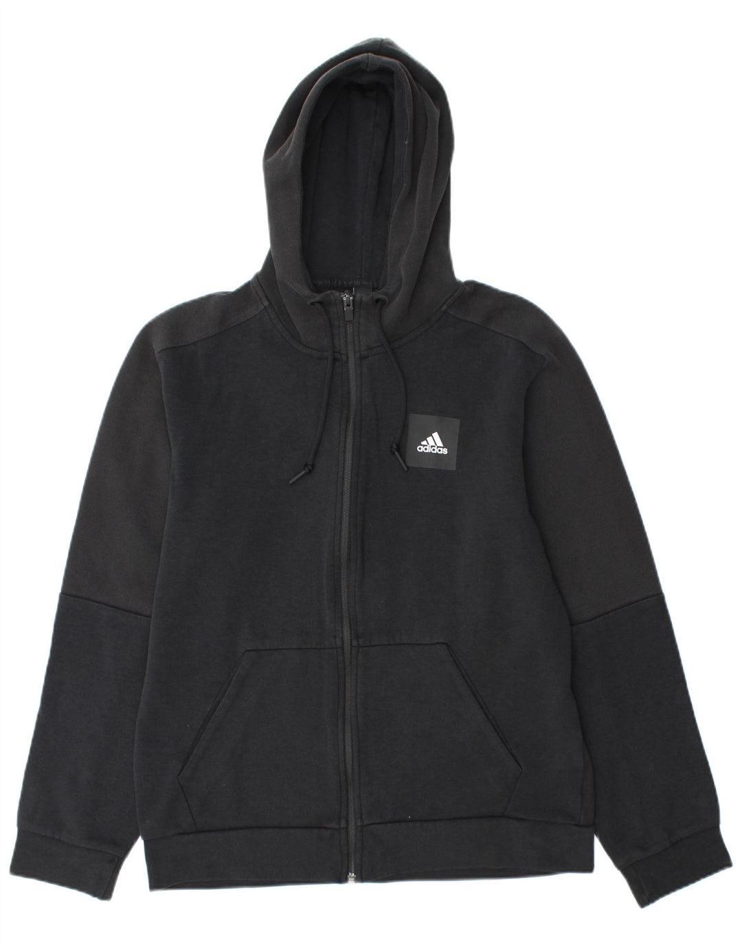 Pulover Adidas pentru bărbați, cu fermoar, bumbac mediu negru