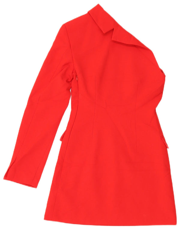 Rochie supradimensionată cu mânecă lungă pentru femei Zara UK 6 XS Poliester roșu