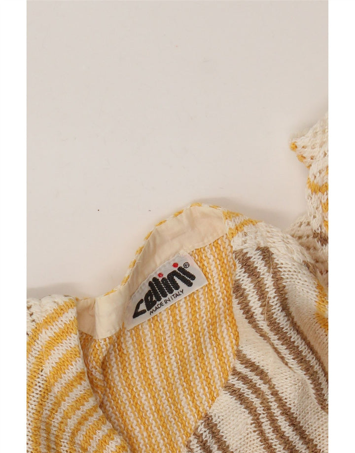 Cellini Pulover Cardigan pentru Femei UK 12 Mediu în dungi alb