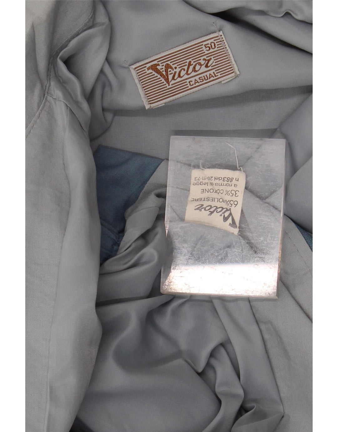 VINTAGE Mens Utility Jacket IT 50 Large Blue Polyester