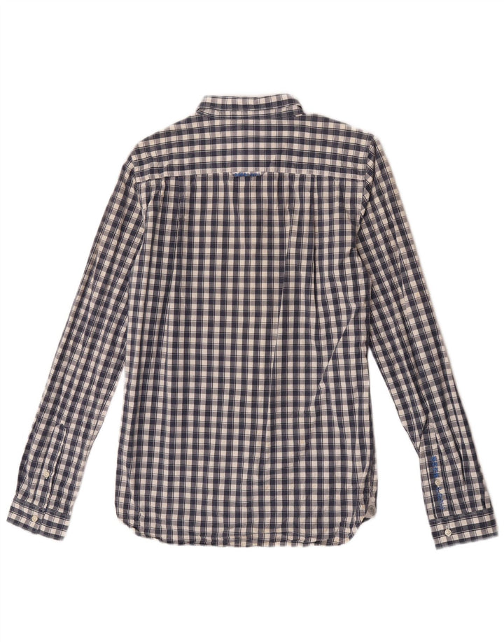 Cămașă pentru bărbați Superdry, bumbac cu carouri, albastru bleumarin