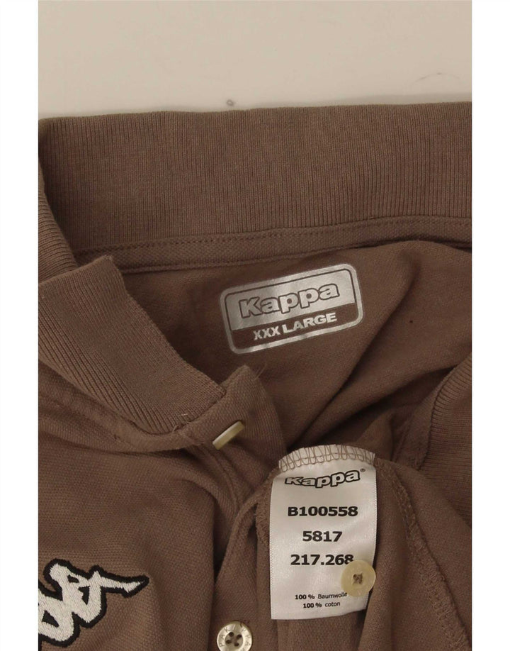 Cămașă polo pentru bărbați Kappa 3XL bumbac maro