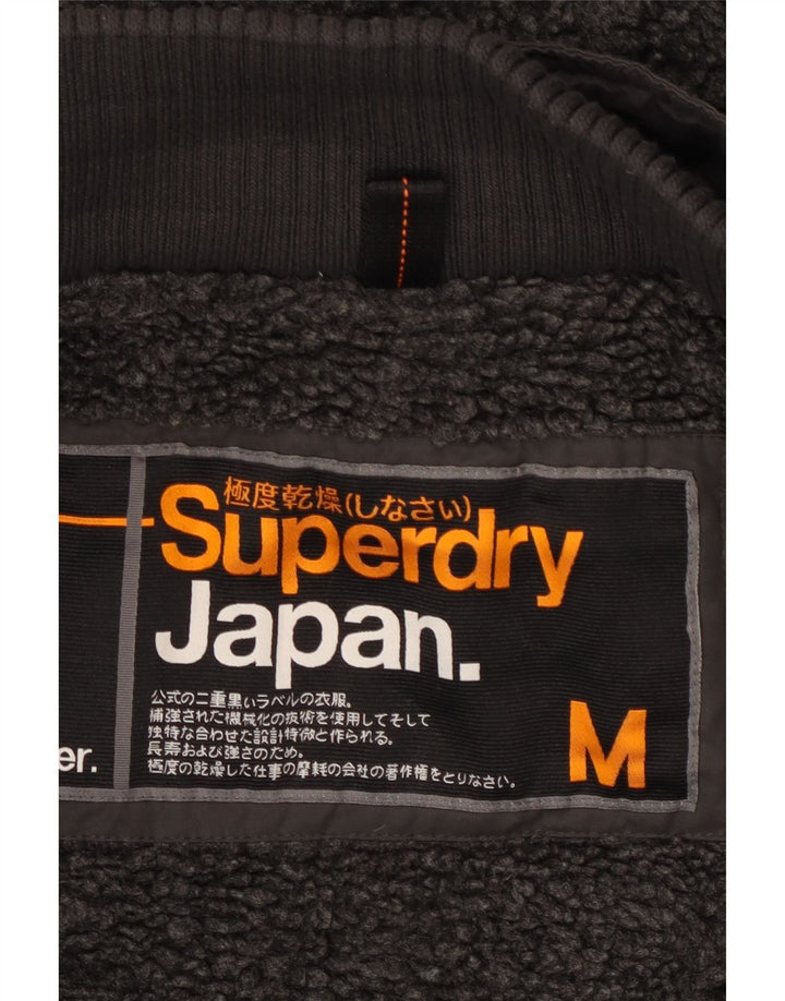 Jachetă parka cu glugă grafică Superdry pentru bărbați UK 38, poliester, gri mediu