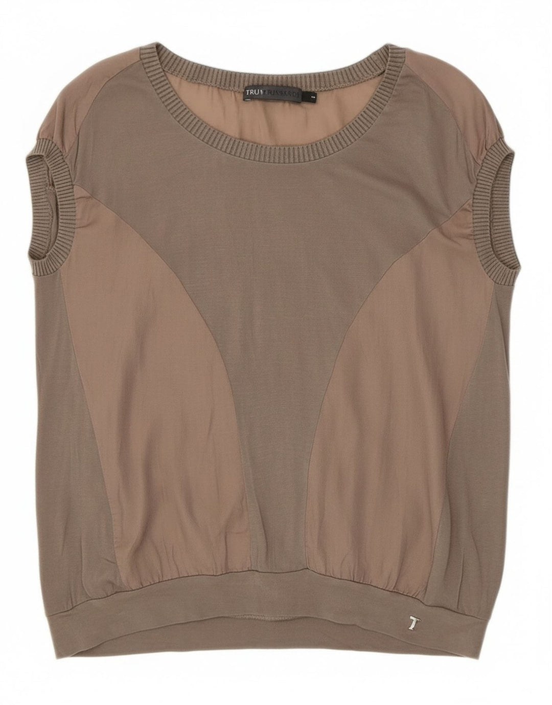 Trussardi Jeans Tricou pentru femei Top UK 10 Small Gri Colorblock