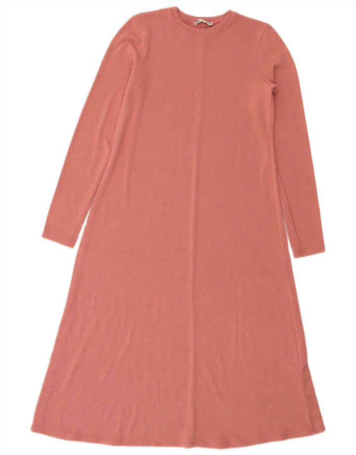 Rochie Maxi Pulover pentru Damă Zara UK 12 Poliester Roz Mediu