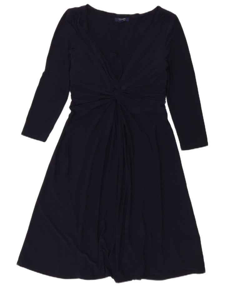 Rochie A-Line pentru femei Chaps cu mâneci 3/4 UK 12 Poliester mediu bleumarin