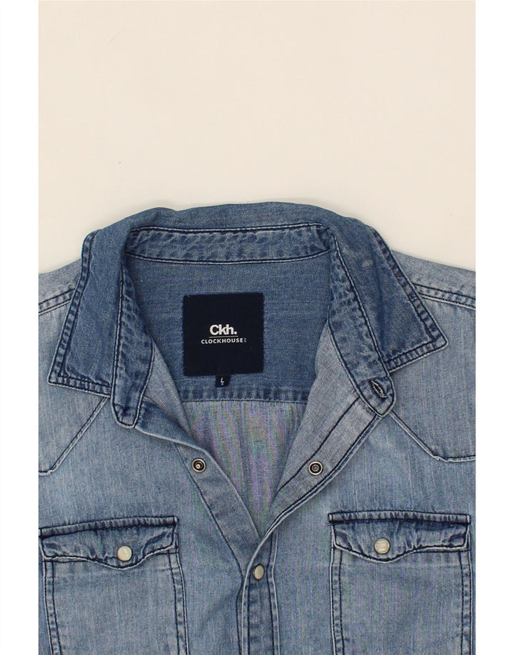 CLOCK HOUSE Mens Denim Shirt Large Blue Cotton Vintage CLOCK HOUSE and Second-Hand CLOCK HOUSE from Messina Hembry 