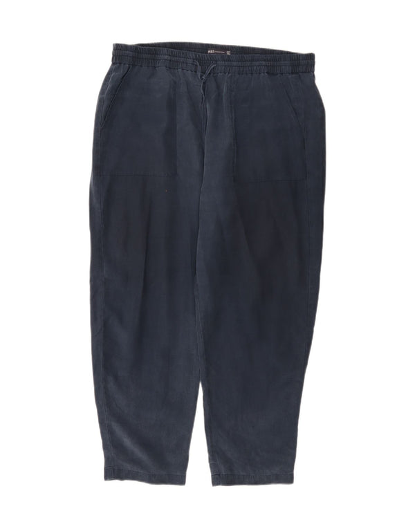 Pantaloni chino pentru femei cu talie înaltă Marks & Spencer UK 18 XL W38 L26 bleumarin