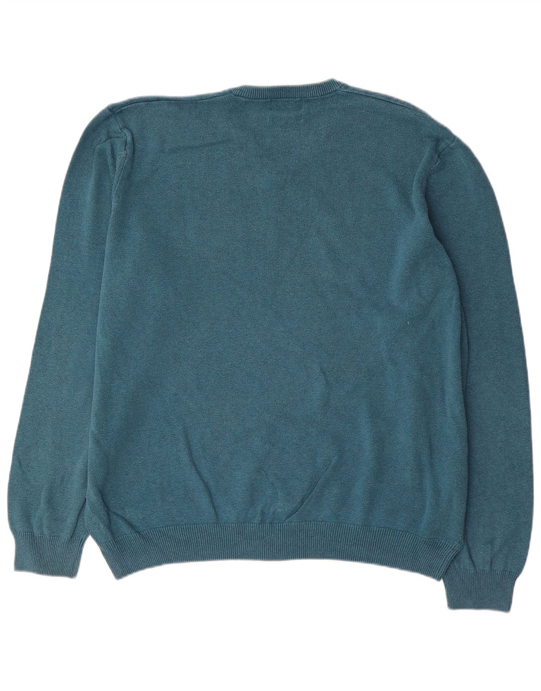 Pulover cu decolteu în V pentru bărbați Marks & Spencer, bumbac albastru 2XL