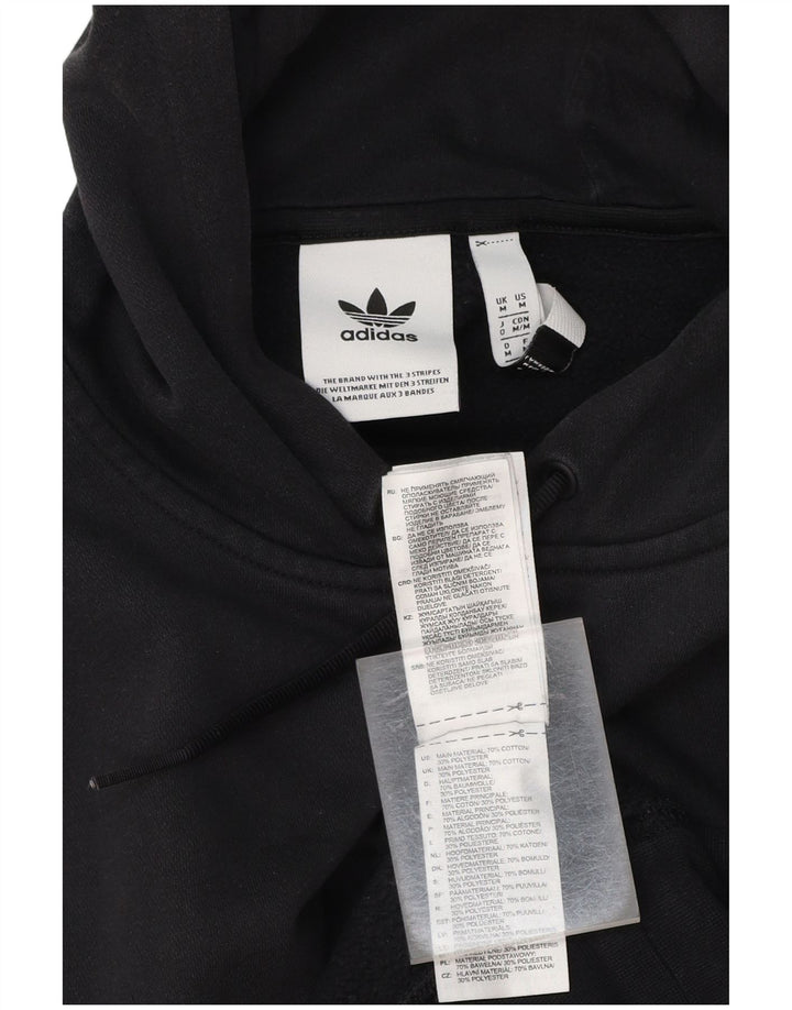 Pulover cu glugă grafic ADIDAS pentru bărbați, bumbac color-block mediu, negru
