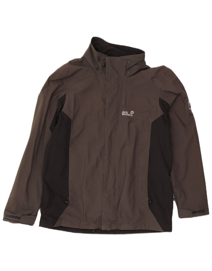 Jack Wolfskin Jachetă de ploaie pentru bărbați Marea Britanie 36/38 Maro mediu Poliamidă color bloc