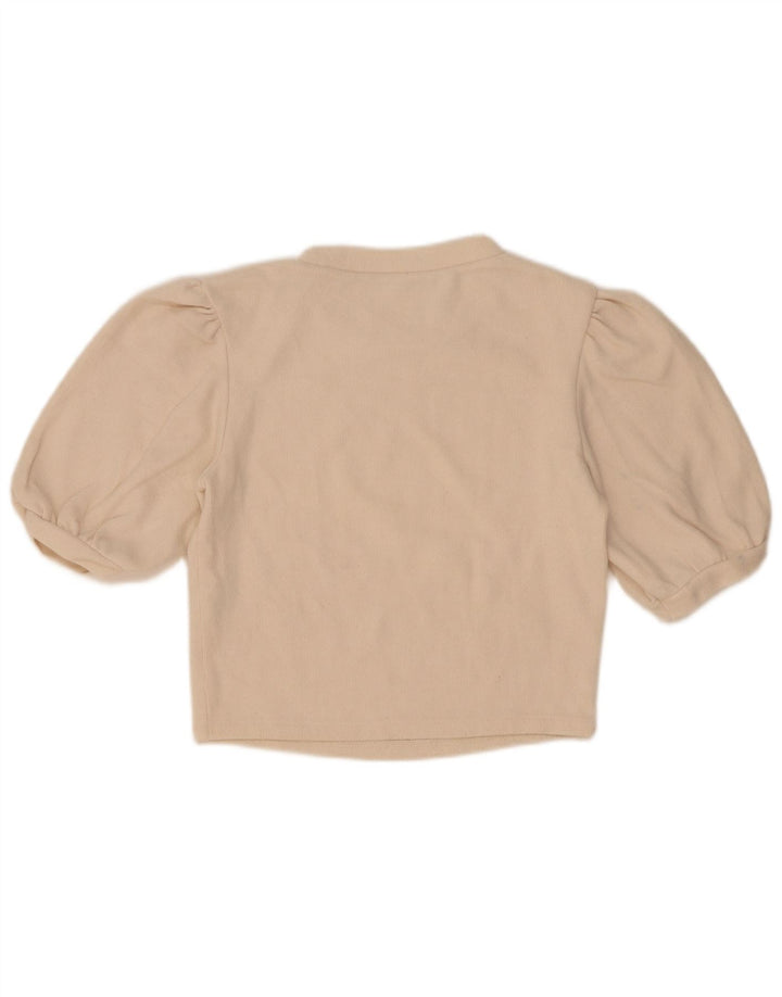 Bluză Crop Top Femei Zara UK 10 Mic Bej Bumbac