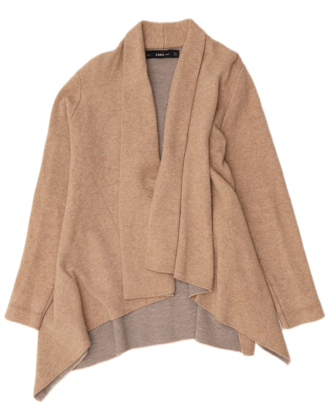 Pulover Cardigan Asimetric pentru Femei Zara UK 14 Medium Bej