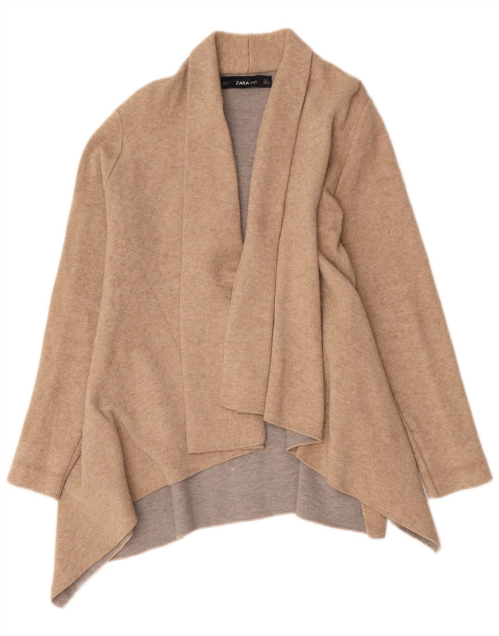 Pulover Cardigan Asimetric pentru Femei Zara UK 14 Medium Bej