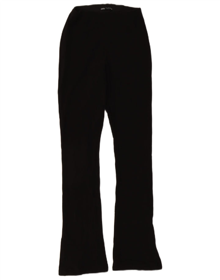 Pantaloni casual pentru femei Flare Zara Mici L26 L30 Poliester negru
