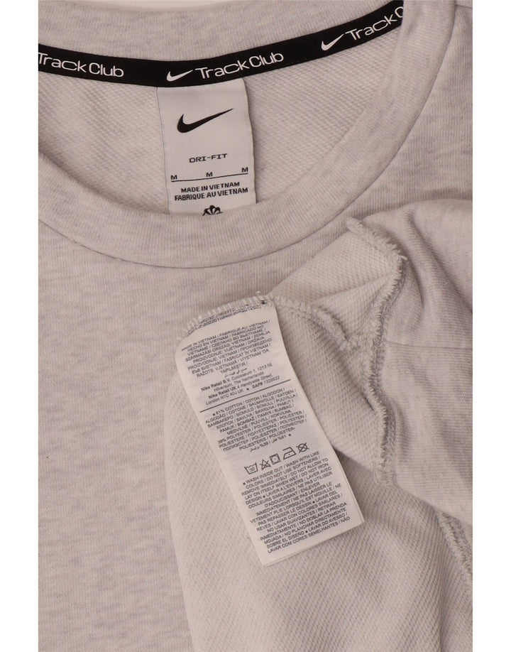 NIKE Mens Dri Fit Sweatshirt Jumper Medium Grey Cotton