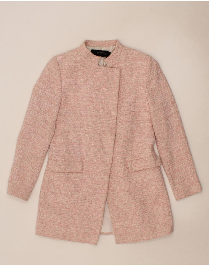 ZARA Womens Overcoat UK 14 Large Pink Flecked Vintage Zara and Second-Hand Zara from Messina Hembry 