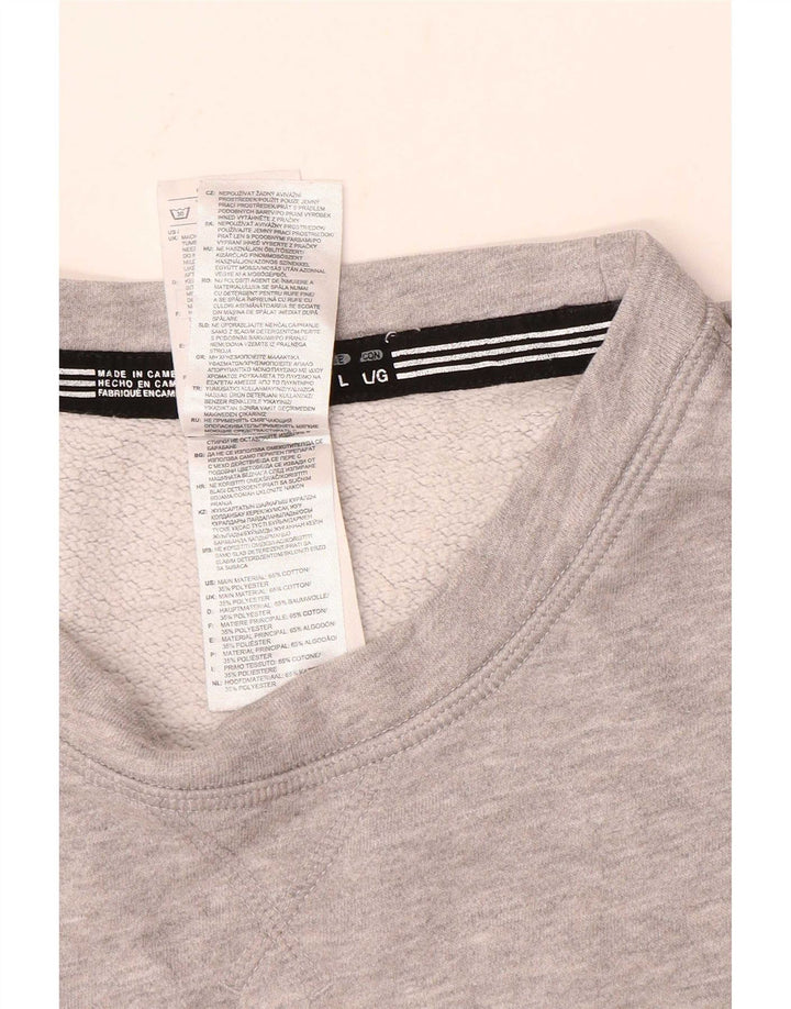 Hanorac grafic pentru bărbați Adidas Jumper mare, gri, bumbac