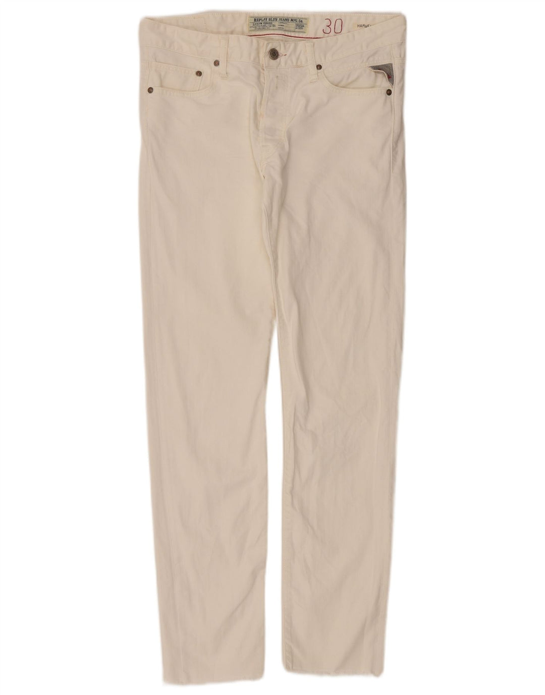 REPLAY Womens Hamwell Slim Jeans W30 L34 White Cotton