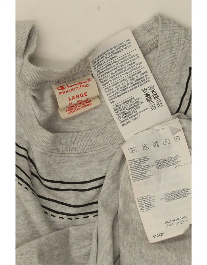 Tricou grafic pentru bărbați Champion Top mare din bumbac gri