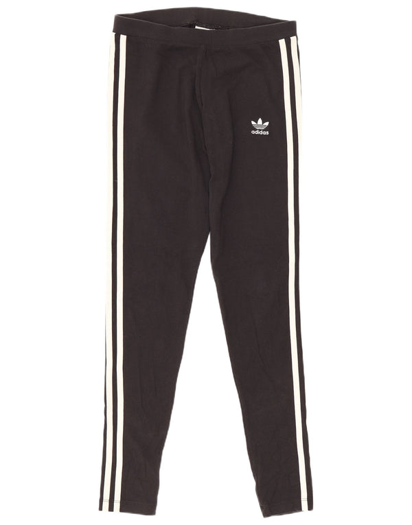 Leggings pentru femei Adidas UK 10 mic bumbac negru