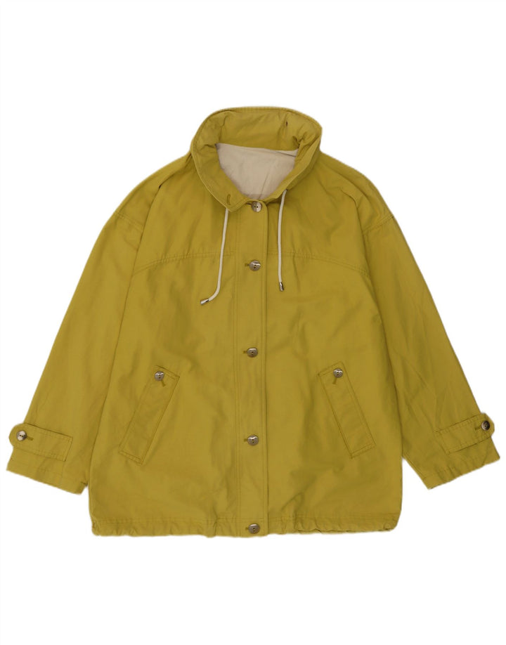 Jachetă vintage cu glugă pentru femei UK 16 Large Yellow