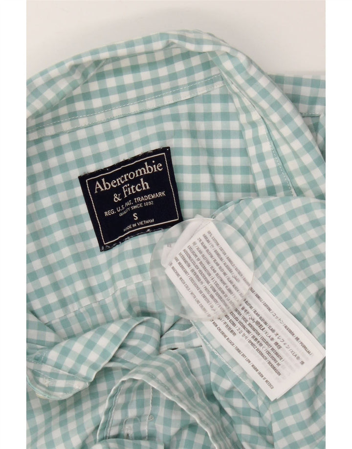 Cămașă pentru bărbați Abercrombie & Fitch, bumbac, verde, vichy