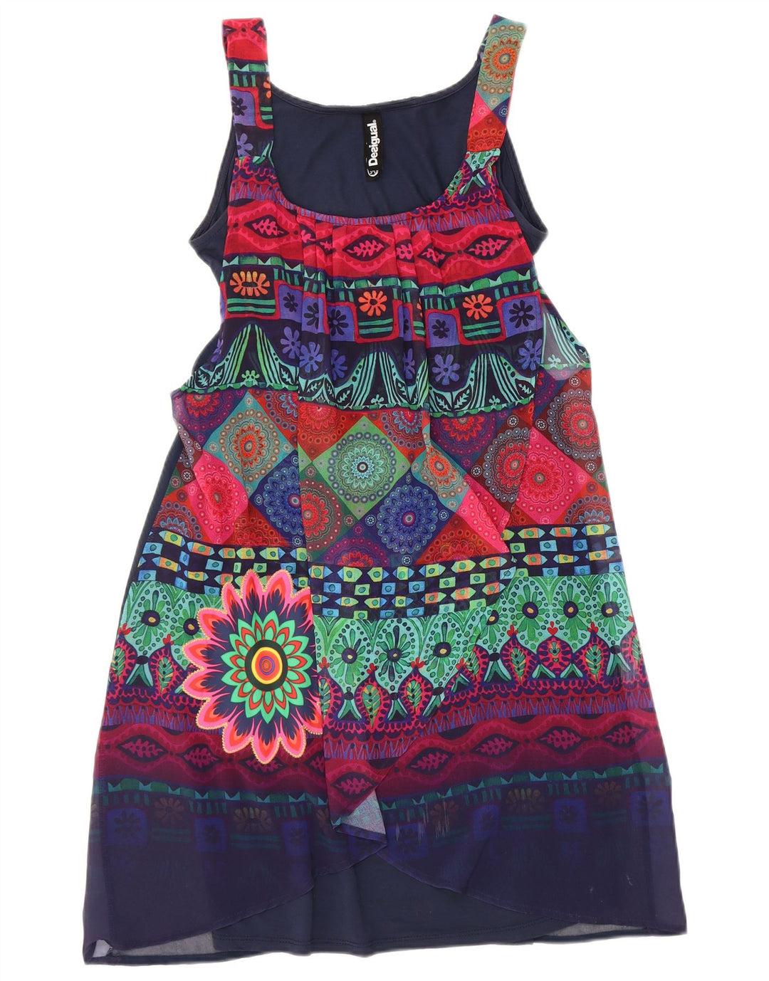 Rochie de bază fără mâneci Desigual pentru femei cu model abstract EU 34 XS bleumarin