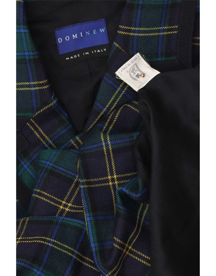Sacou Dominew pentru femei cu 3 nasturi IT 50 XL Lână virgină cu carouri verde