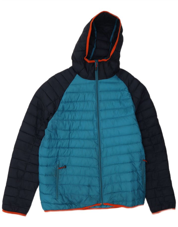 Jack Wolfskin Jachetă căptușită cu glugă pentru bărbați UK 36/38 Medium Blue Colorblock