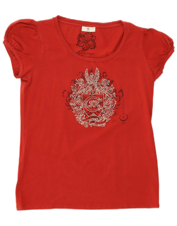 Tricou grafic Cerruti 1881 pentru femei Top UK 12 Medium Red