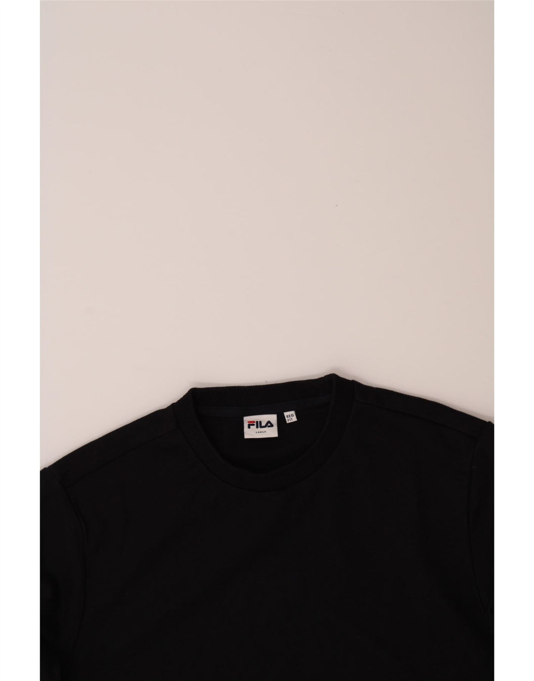 FILA Womens Regular Fit Sweatshirt Jumper UK 16 Large Black Colourblock Vintage Fila and Second-Hand Fila from Messina Hembry 